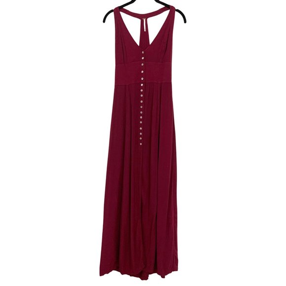 Free People Dresses & Skirts - Free People Boho Button Through Flowy Maxi Dress w/ Slit